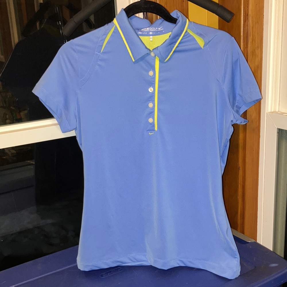 NIKEGOLF DRIFIT WOMENS 5 BUTTON POLO SHIRT MEDIUM